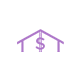 A purple icon with a dollar sign in the top of it.